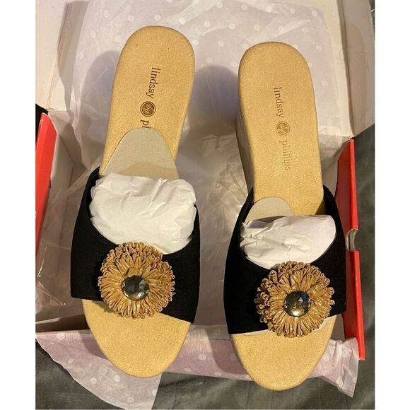 New Lindsay Phillips Devon Wedge Platform Sandals Sz 9 with 2 extra new intercha - Picture 1 of 7